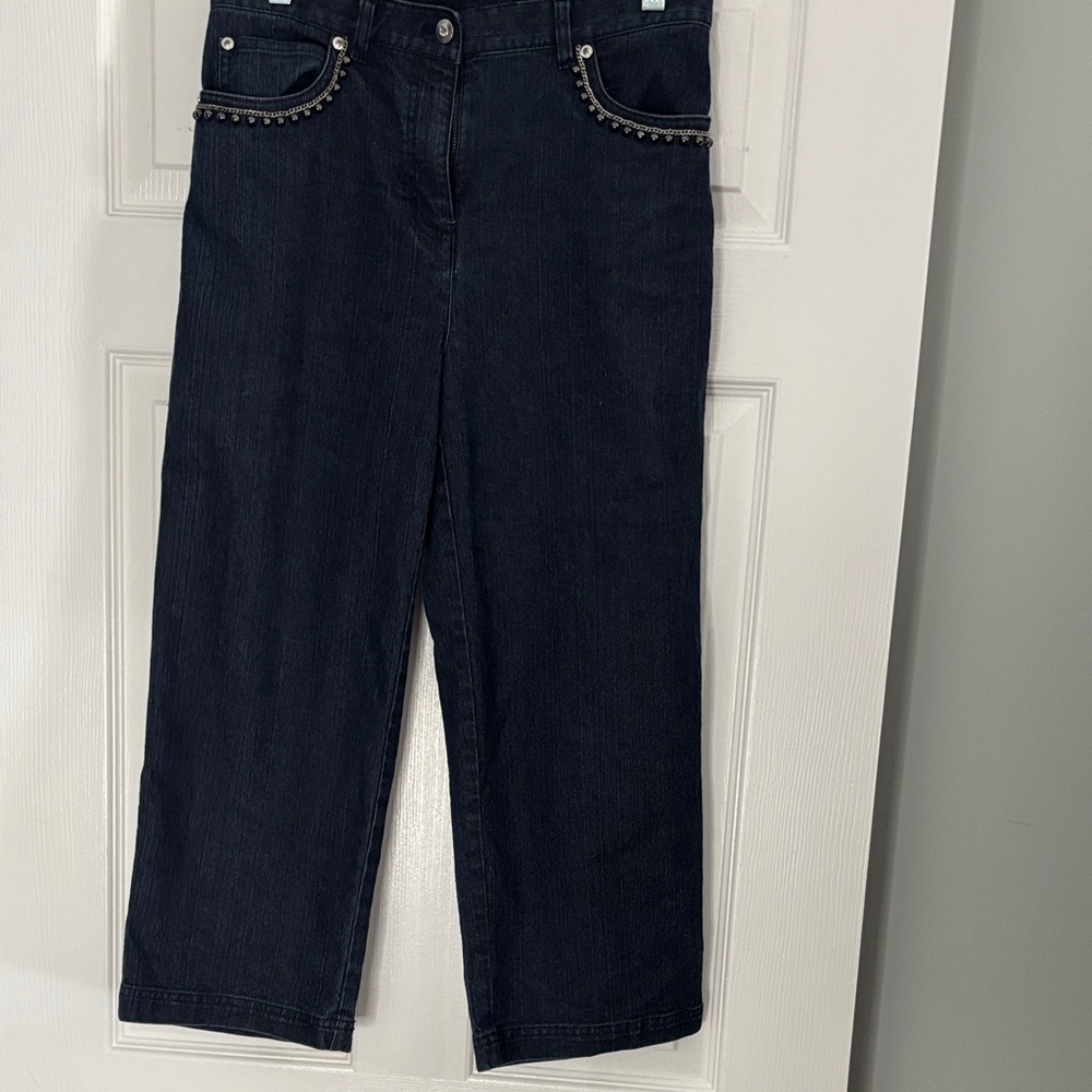 Women's Navy Jean Crops